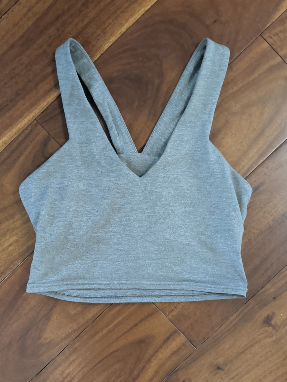 Quince Light Olive Green Sports Bra/ Crop Top XS